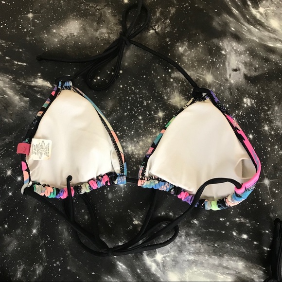 OP Bikini Top Geometric Abstract Neon Large String - Picture 3 of 6